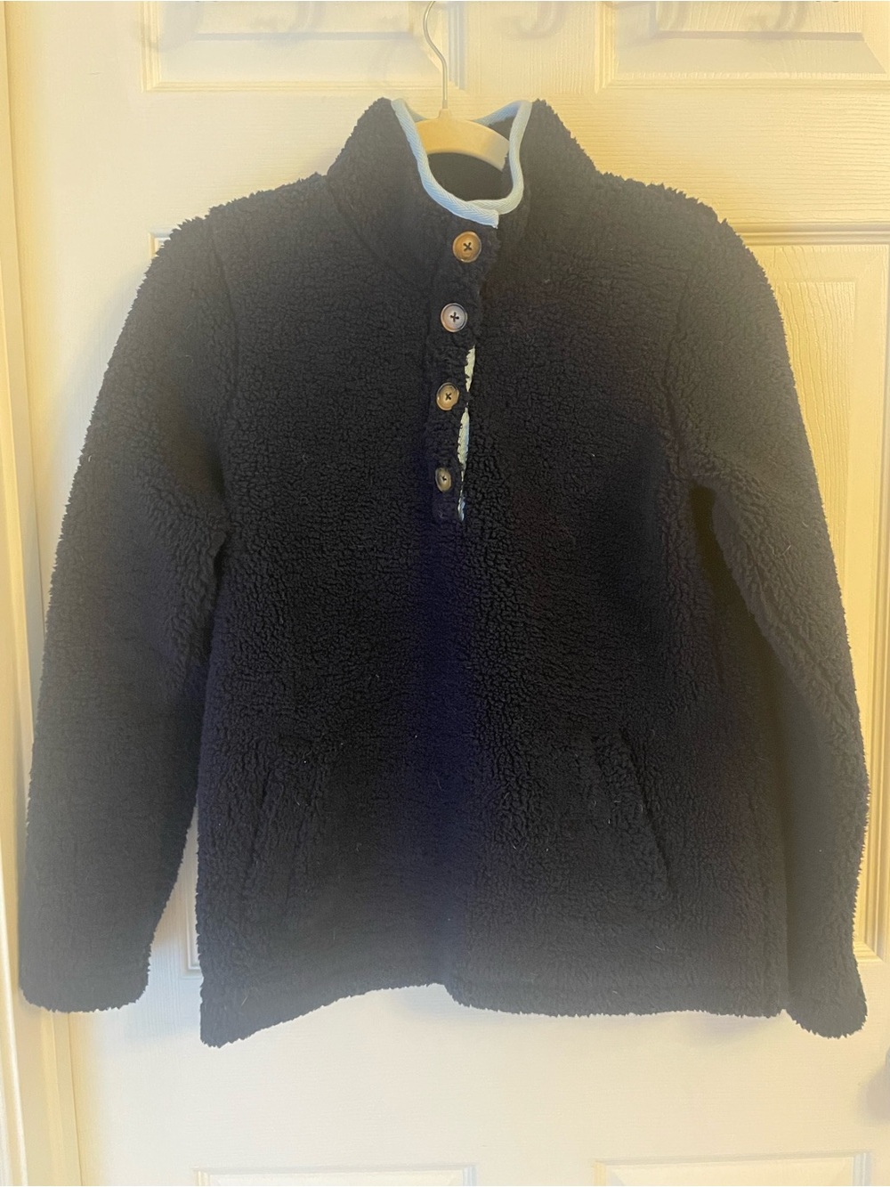 Boden Navy Sherpa Pullover Jacket
